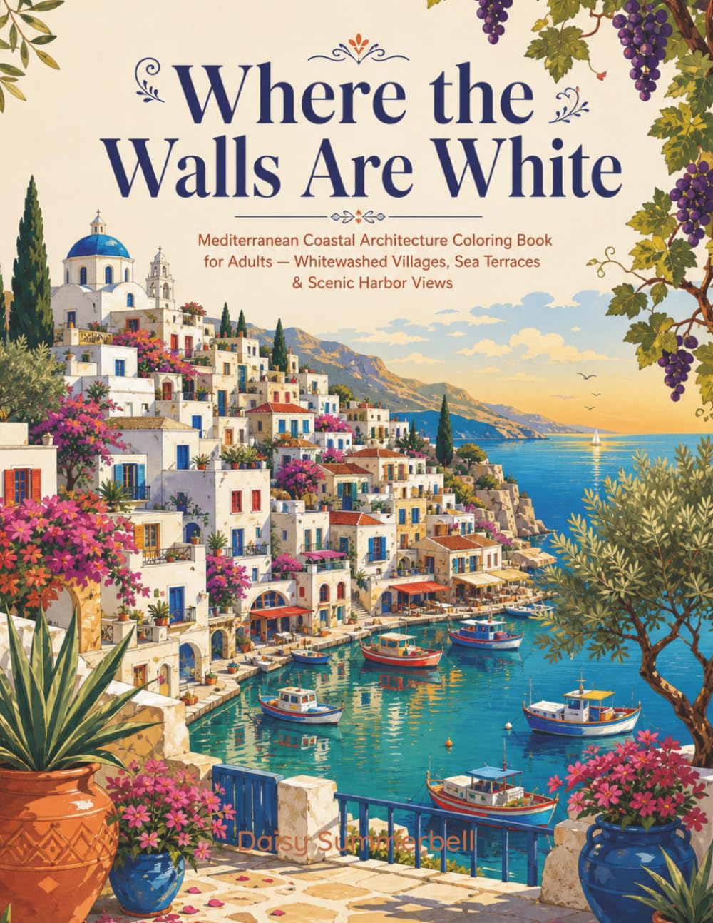 Where the Walls Are White: Mediterranean Coastal Architecture Coloring Book for Adults — Whitewashed Villages, Sea Terraces & Scenic Harbor Views (The Slow Pages) (Italian Edition)