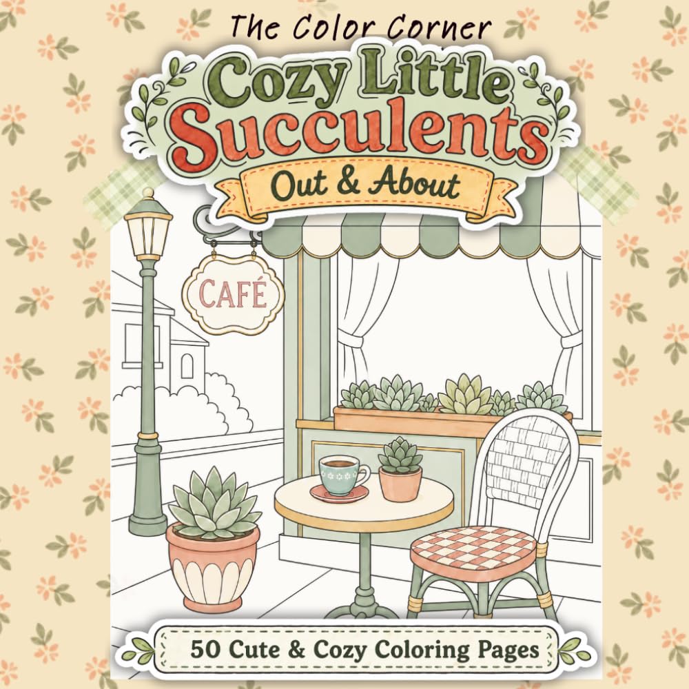 Cozy Little Succulents: Out & About: A Relaxing Succulent Coloring Book for Adults with Cute Outdoor Plant Scenes, Cozy Cafés, and Charming Everyday Places (Cozy Little Moments) baixar o livro de graça