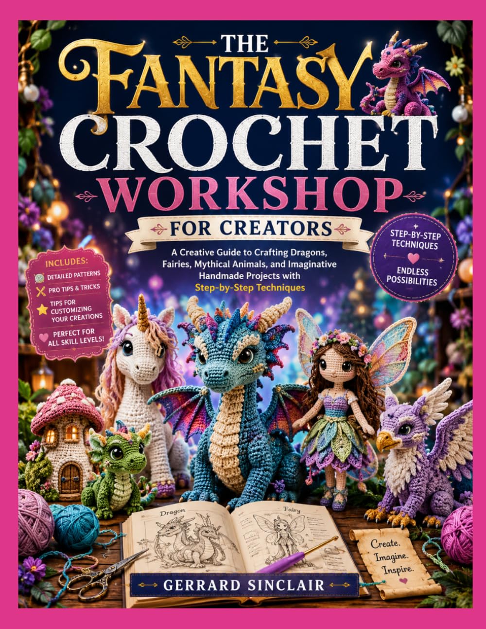 ler totalmente THE FANTASY CROCHET WORKSHOP FOR CREATORS: A Creative Guide to Crafting Dragons, Fairies, Mythical Animals, and Imaginative Handmade Projects with Step-by-Step Techniques