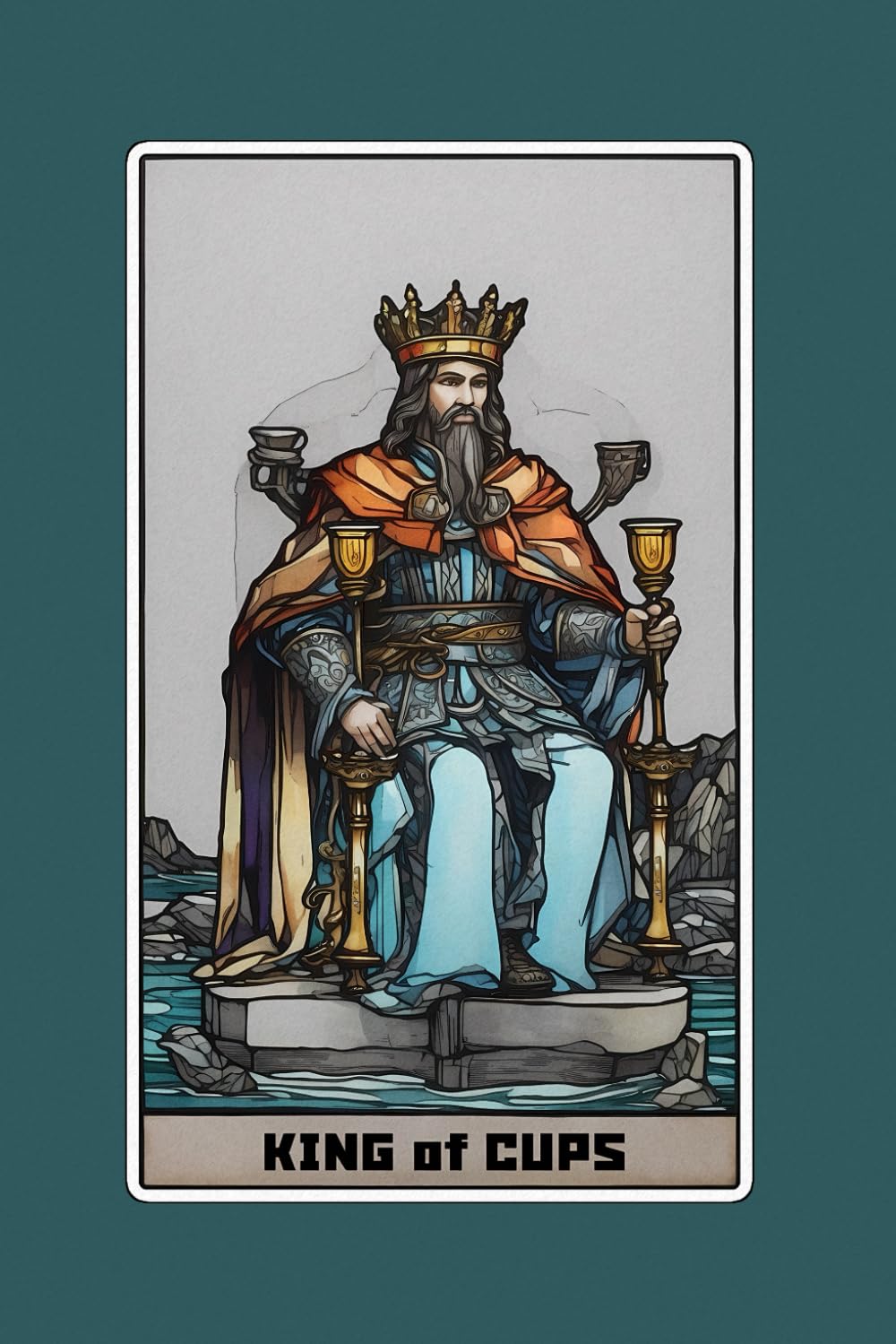 King of Cups - Tarot Card Notebook - Card No.37 (Color Ed.): A5 Ruled Lined Tarot Journal Diary Sketchbook Notebook - King of Cups (Emotional Maturity and Compassion) baixar livro de graça