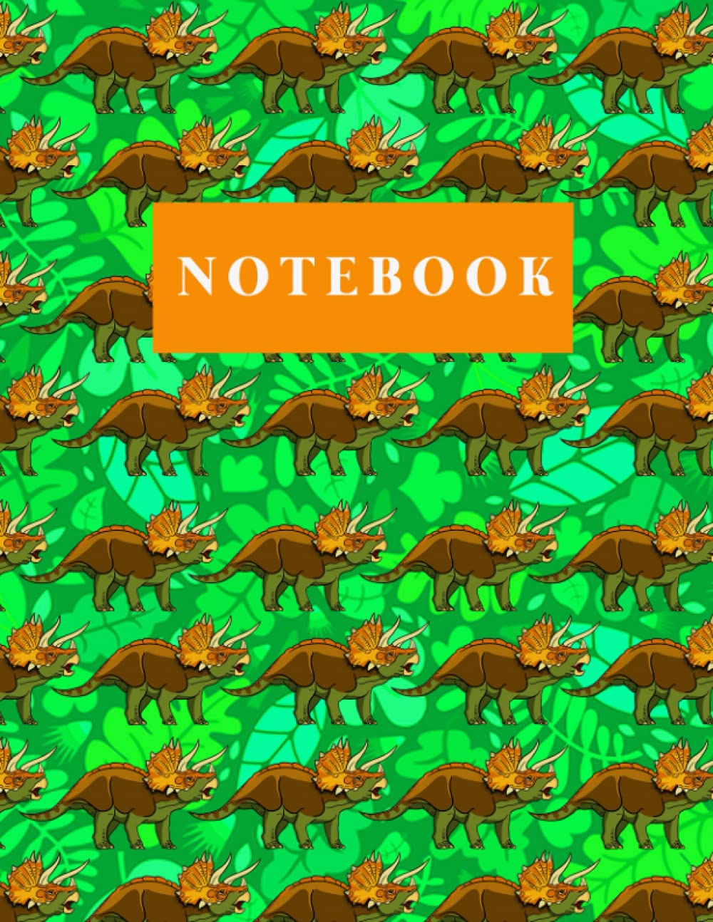 ler totalmente Triceratops on Jungle Background Notebook