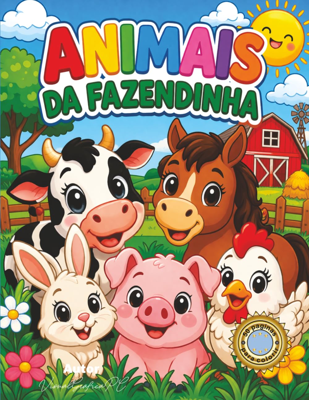 Animais da Fazendinha: Livro de Colorir Infantil com 50 Páginas de Animais da Fazenda para Crianças (Portuguese Edition) baixar livro de graça