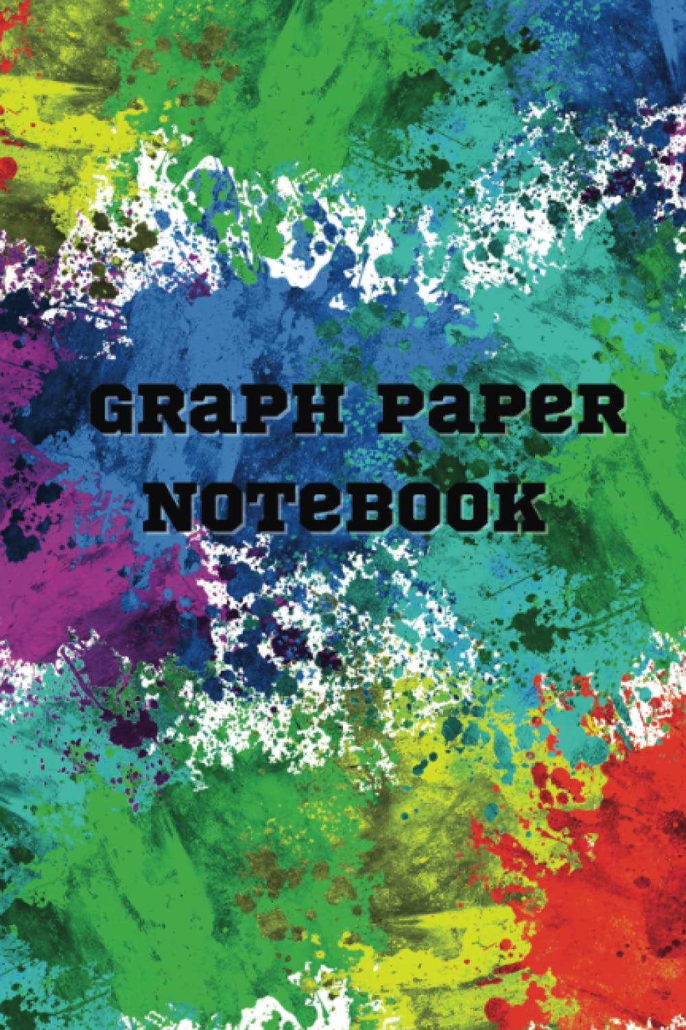 Graph Paper Notebook - Paint Art 6x9in Graph Notebook- Rainbow Graphing Notebook