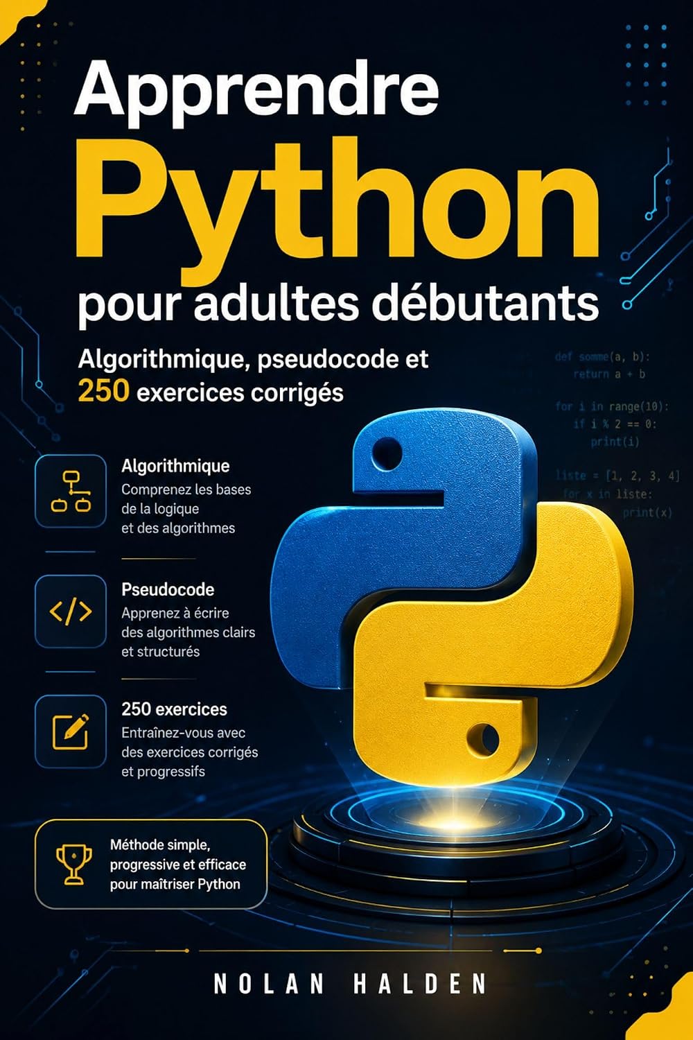 capítulo por capítulo baixar Apprendre Python pour Adultes Débutants: Algorithmique, pseudocode et 250 exercices corrigés (French Edition)