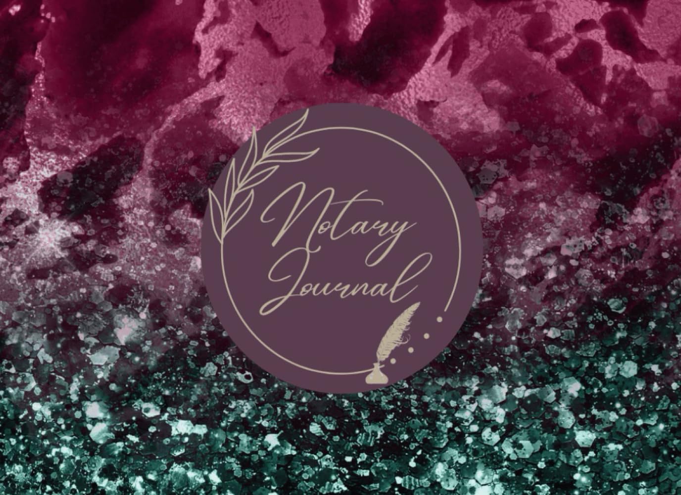 ler totalmente Notary Journal: Official Notary Log Book To Record Notarial Acts | 110 Entries | 8.25" X 6" | Notary Public Record Book For Women | Teal Pink Glitter