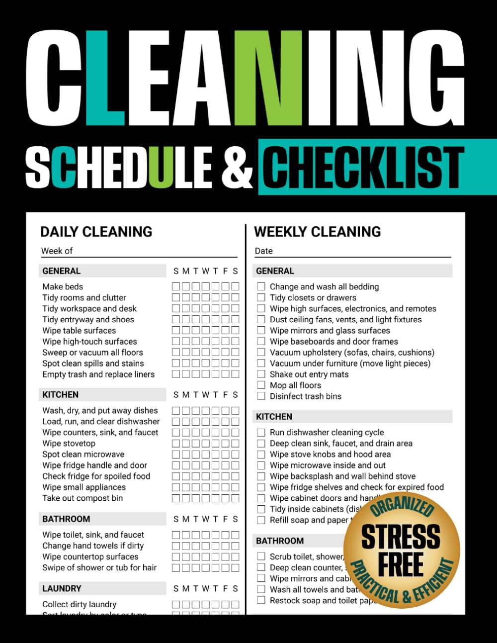 Cleaning Schedule and Checklist: Household Cleaning Planner with Daily, Weekly, and Monthly Schedules for a Tidy and Organized Home baixar o livro de graça
