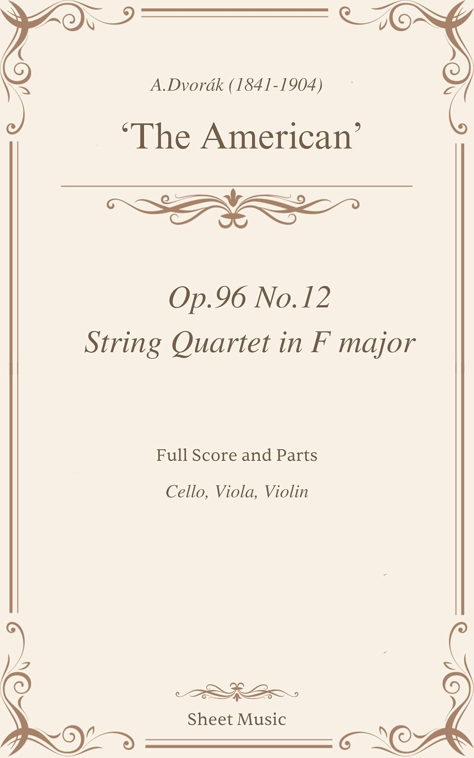 capítulo por capítulo baixar A.Dvorák - String Quartet in F major - Op.96 No.12 'The American' Sheet Music: Original Full Score and Parts (English Edition)