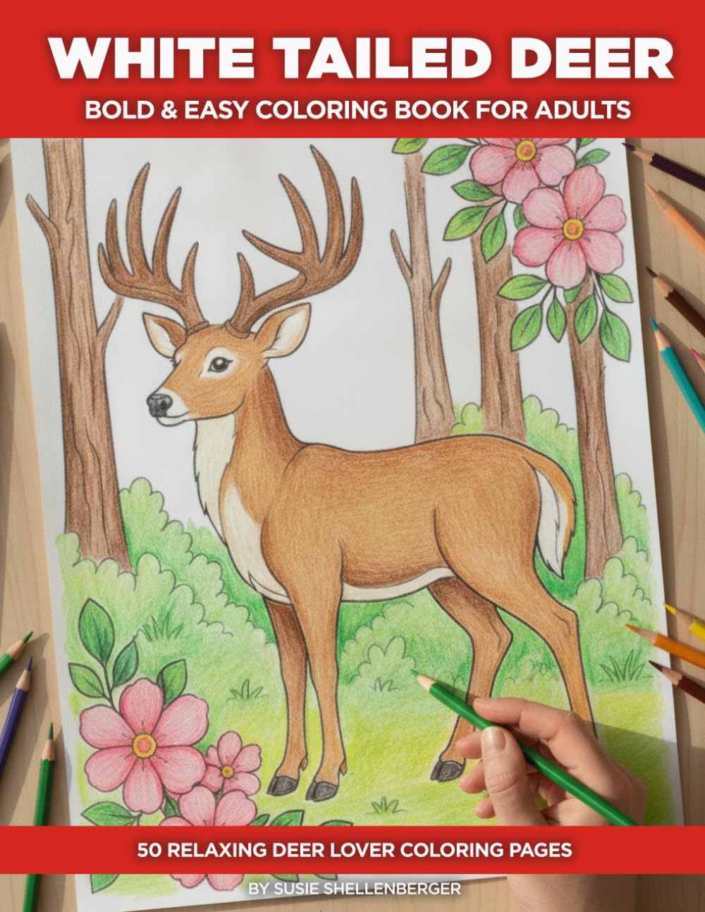 capítulo por capítulo baixar Whitetail Deer Coloring Book for Adults: A Bold and Easy Large Print Wildlife Coloring Book for Seniors — 50 Simple Deer Illustrations with a Fascinating Fact on Every Page