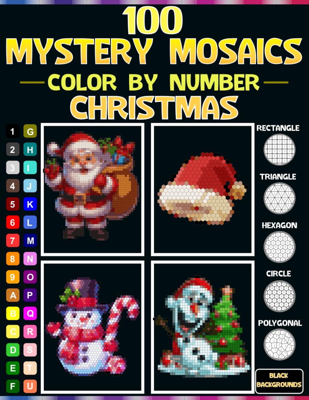 100 Mystery Mosaics Color by Number Christmas: A Mosaic Pixel Art Coloring Book for Adults and Teens with 5 Unique Grid Shapes and 30-Color Master Palette baixar o livro de graça