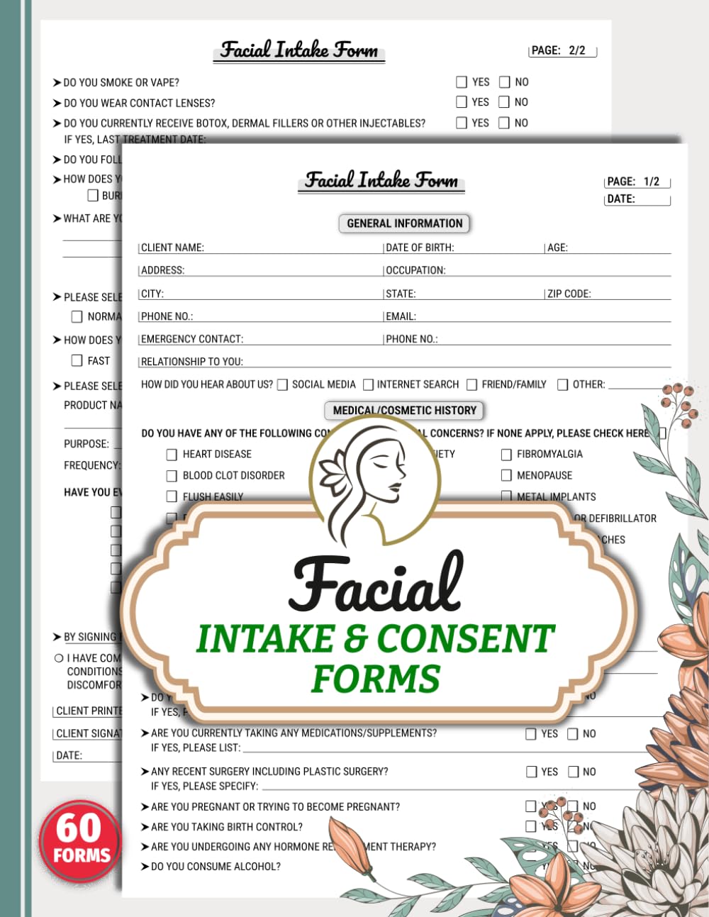 capítulo por capítulo baixar Facial Intake & Consent Forms: Esthetician Client Consultation and Skin Analysis Logbook for Beauty Businesses | 60 Forms, 120 Two-Sided Pages
