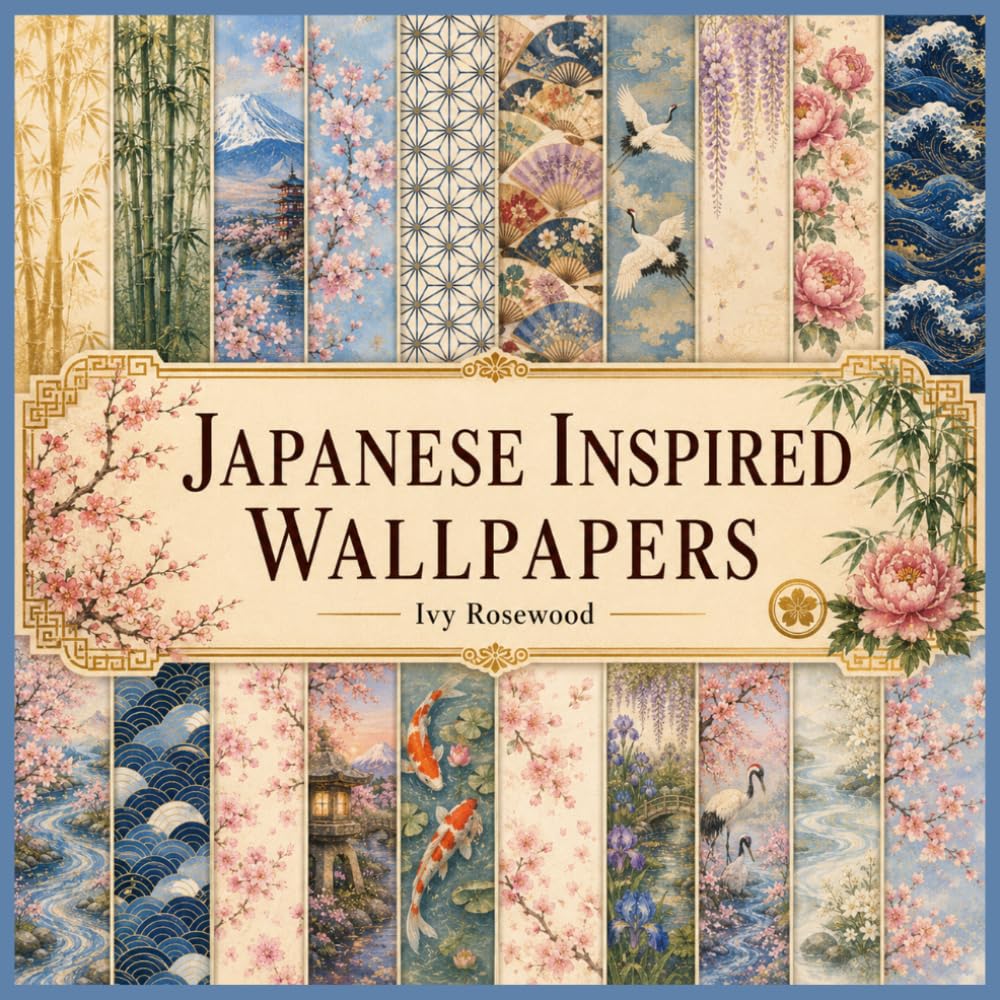 Japanese Inspired Wallpapers: 20 Elegant Decorative Papers for Junk Journaling, Scrapbooking, Paper Crafts, Card Making, Collage, Decoupage & Creative Projects