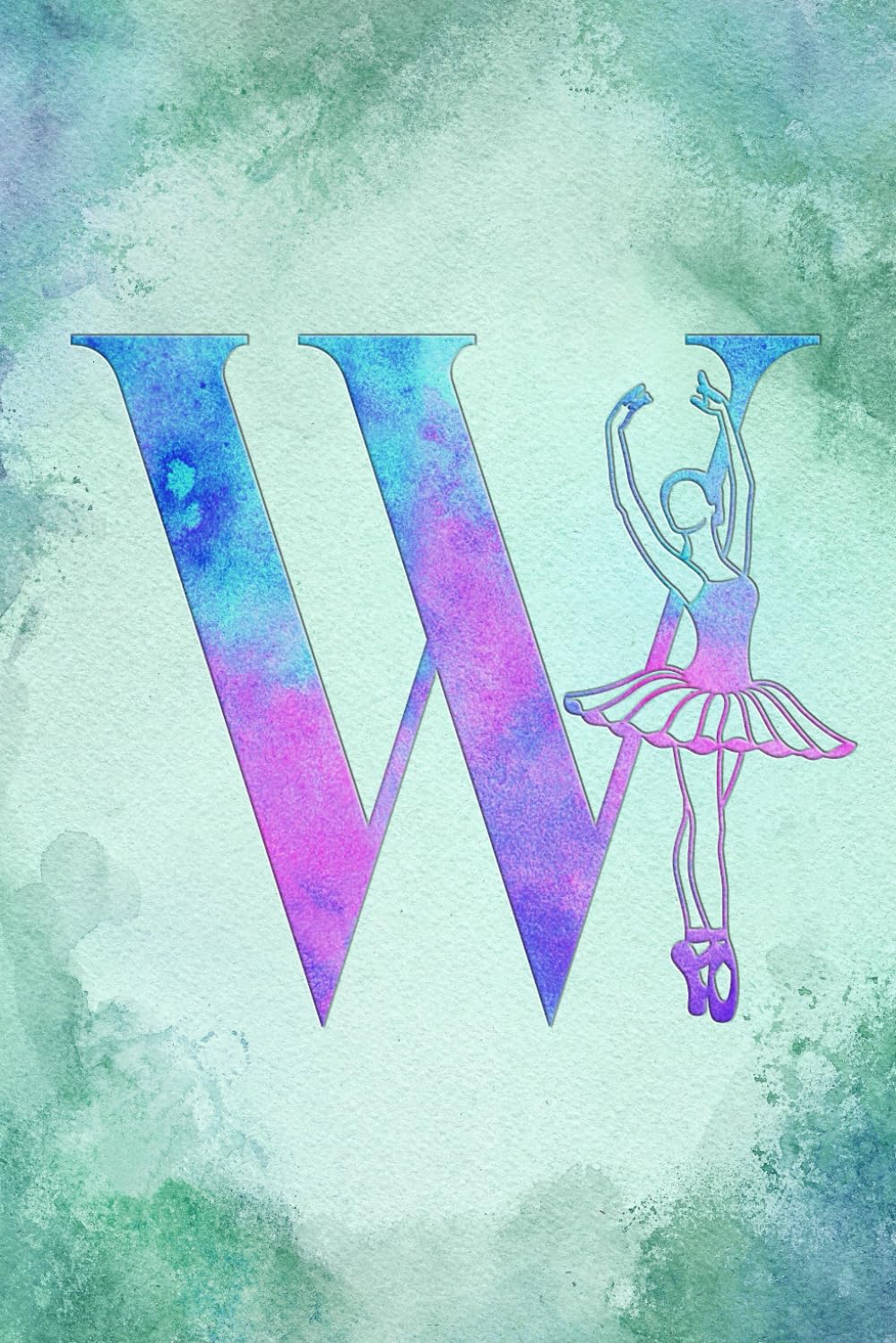 ler totalmente W: Letter "W" Initial Ballet Dance Monogram Notebook - Ballerina on Pink, Blue & Green Watercolor - College-Ruled Personal Journal, Writing Pad or Diary for Dancers, Girls & Women - 110 Pages, 6x9