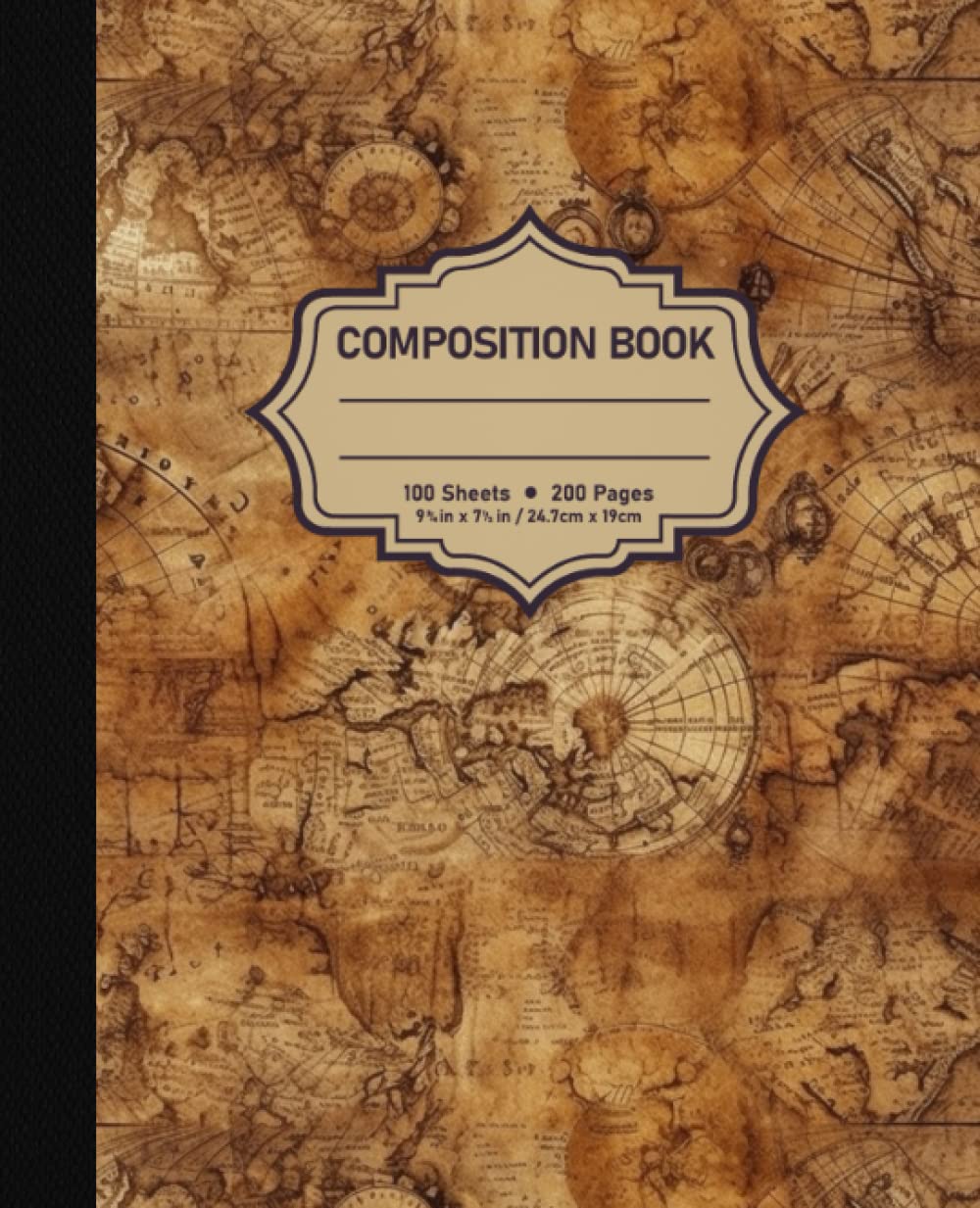 Antique Vintage Maps Illustrations Composition Notebook: College-Ruled Book, Cream 200 Pages For Students, Large Size 7.5 x 9.25, Aesthetic Journal For School, College, Office, Work, Projects baixar o livro de graça