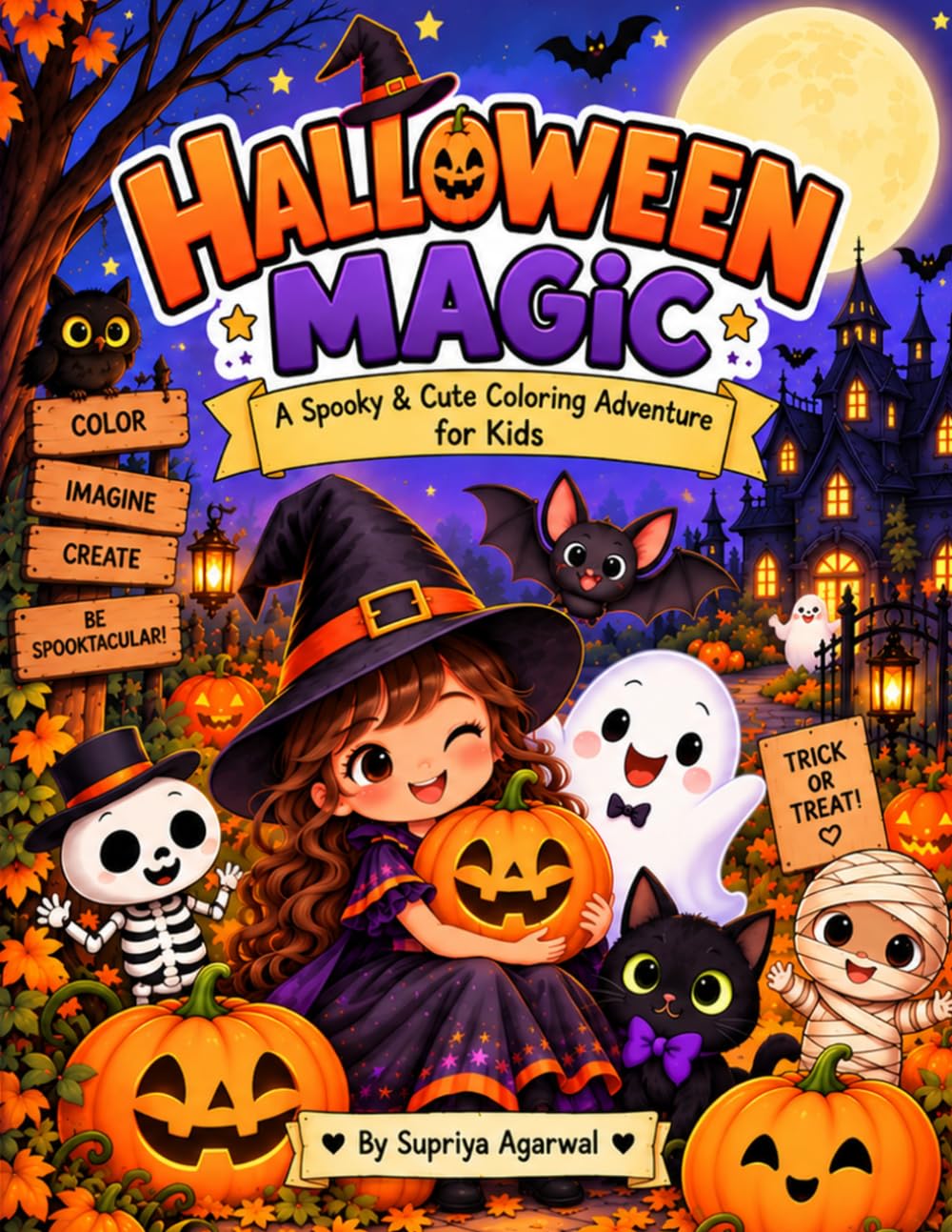 capítulo por capítulo baixar HALLOWEEN MAGIC: Spooky Halloween Coloring Book for Kids & adult: Easy and Fun Colouring Pages with Cute Ghost & Pumpkins