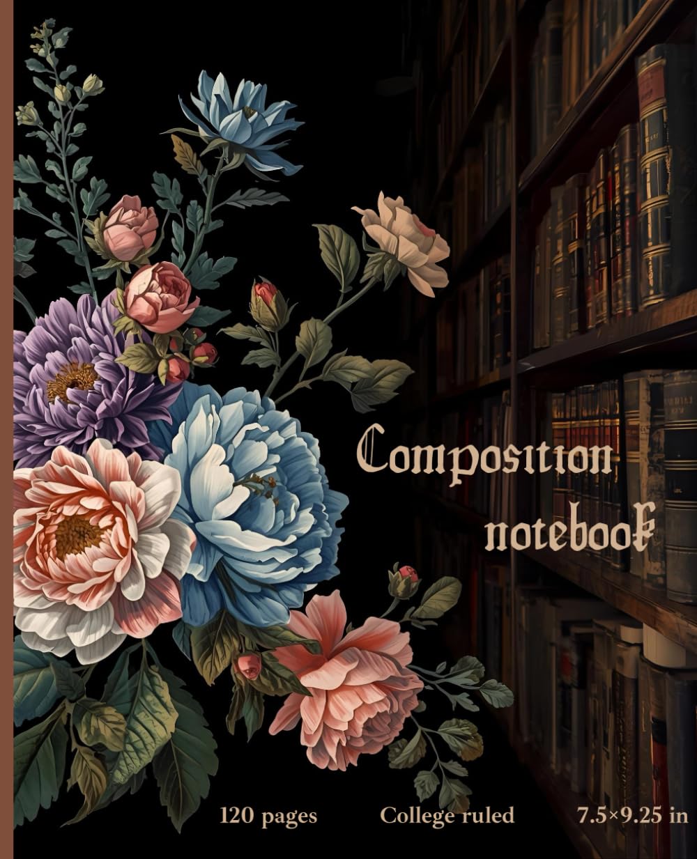 Vintage floral composition notebook: College ruled baixar livro de graça