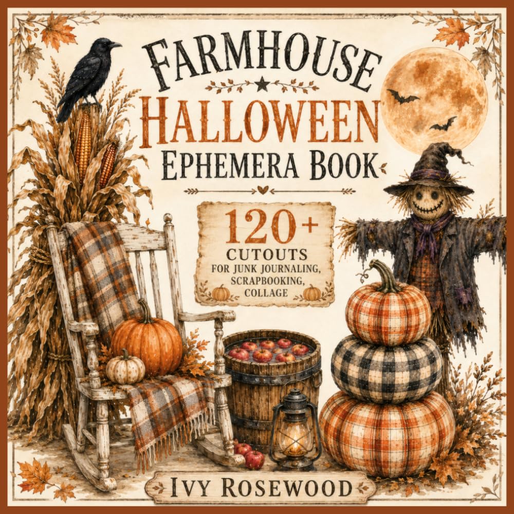 Farmhouse Halloween Ephemera Book: 120+ Cutouts for Scrapbooking, Junk Journaling and Collage