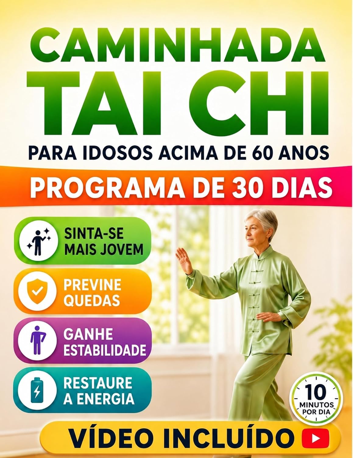ler totalmente CAMINHADA TAI CHI PARA IDOSOS ACIMA DE 60 ANOS: Programa de Movimentos Suaves para Melhorar a Estabilidade, Aliviar as Articulações, Prevenir Quedas e Aumentar a Segurança na Mobilidade