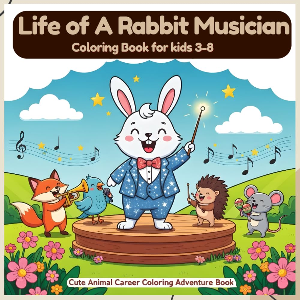 ler totalmente Life of a Rabbit Musician: A Cozy Animal Career Coloring Book with 30 Fun Scenes of Music, Instruments, and Concert Adventures for Kids (Cute Animal Jobs Coloring Book - Career Theme Book Series)