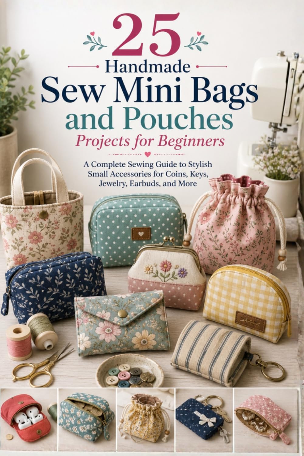 capítulo por capítulo baixar 25 Handmade Sew Mini Bags and Pouches Projects for Beginners: A Complete Sewing Guide to Stylish Small Accessories for Coins, Keys, Jewelry, Earbuds, and More