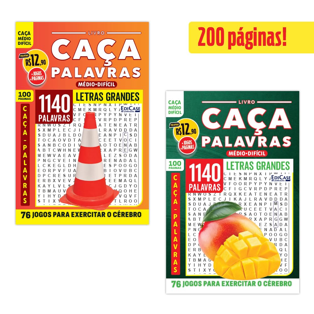 Kit 2 Livros Caça-Palavras ed.03 - Médio/Difícil - 97 e 99: 200 páginas e 152 jogos para exercitar o cérebro baixar livro de graça