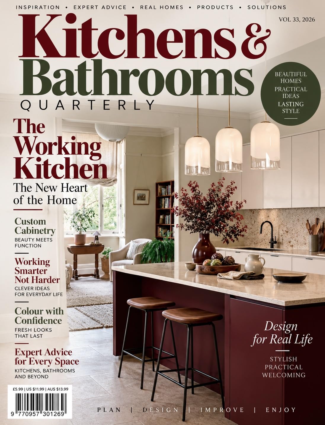 ler totalmente Kitchens & Bathrooms Quarterly Vol 33, 2026: The Working Kitchen, The New Heart of the Home, Custom Cabinetry, Working Smarter Not Harder, Colour with... Advice for Every Space (English Edition)
