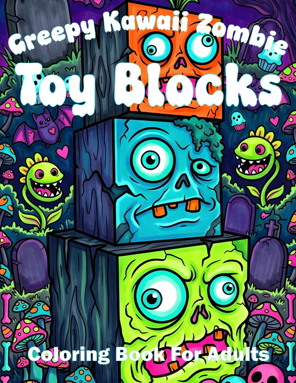 Creepy Kawaii Zombie Toy Blocks Coloring Book For Adults: Spooky Gothic Brick Designs For Horror Lovers baixar livro de graça