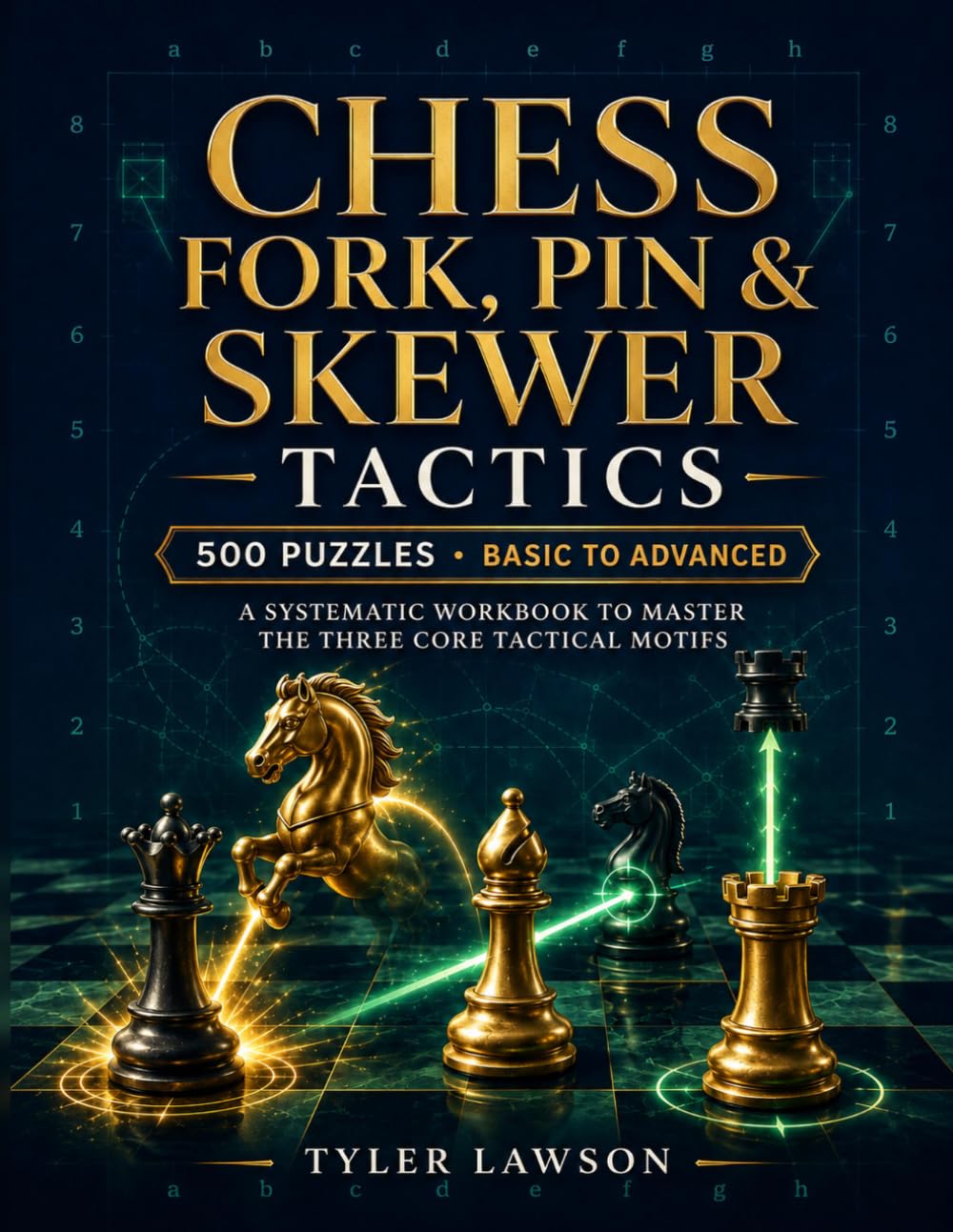 Chess Fork, Pin & Skewer Tactics: A Systematic Workbook to Master the Three Core Tactical Motifs - 500 Puzzles from Basic to Advanced