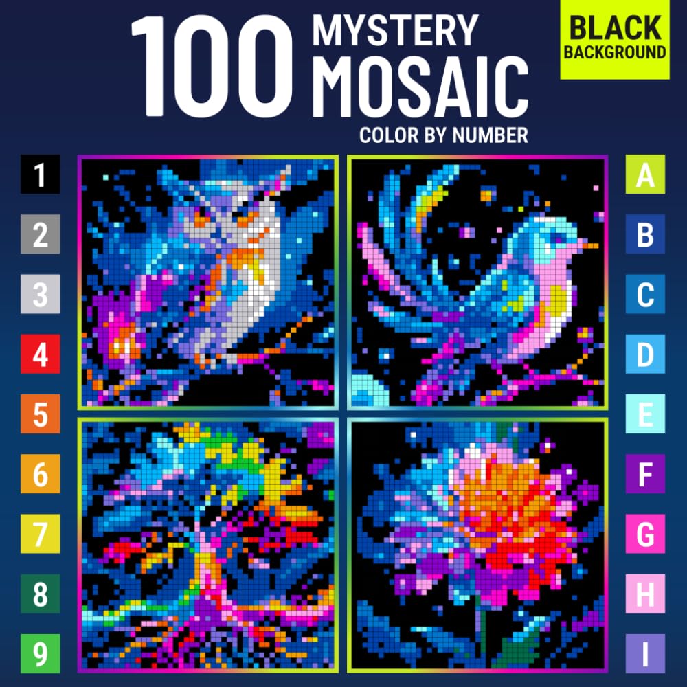 Mystery Mosaic Color by Number for Adults Colorful Quest: A Fun and Creative Coloring Book with Pixel Art Challenges to Reveal Hidden Images for Relaxation (Neon Art Collection) baixar livro de graça