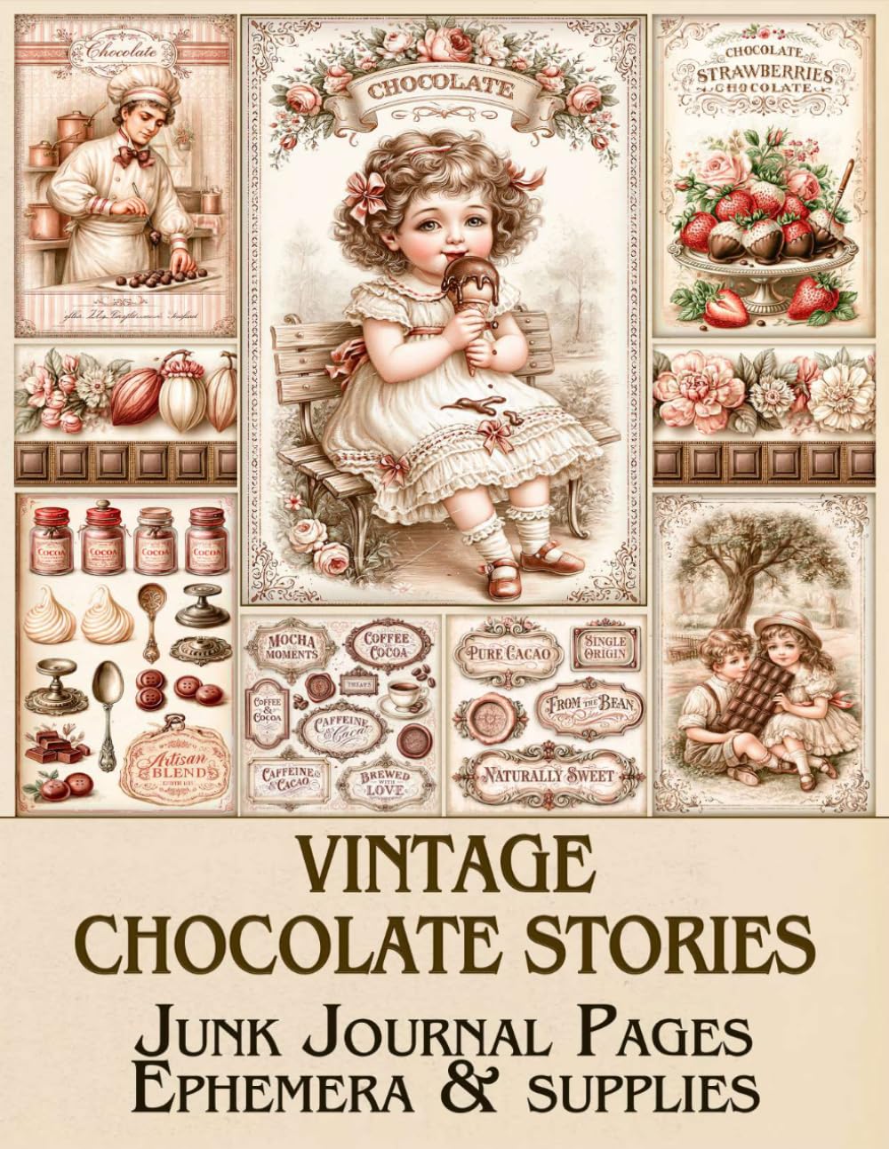 capítulo por capítulo baixar Vintage Chocolate Stories Junk Journal Pages & Supplies: Decorative Paper Craft Collection for Scrapbooking, Collage, Art Journaling, and Ephemera Lovers