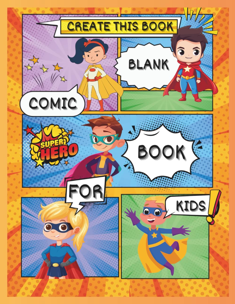 ler totalmente Create this Book: Blank Comic Pages for Kids to Write, Draw, and Imagine Their Own Adventures