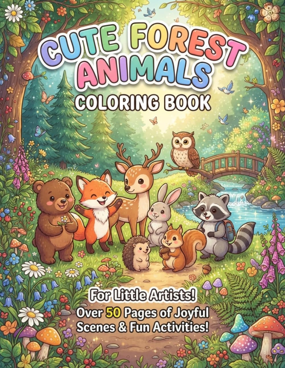 Cute Forest Animals Coloring Book: For Little Artists! Over 50 Pages of Joyful Scenes & Fun Activities! (Spanish Edition) baixar livro de graça