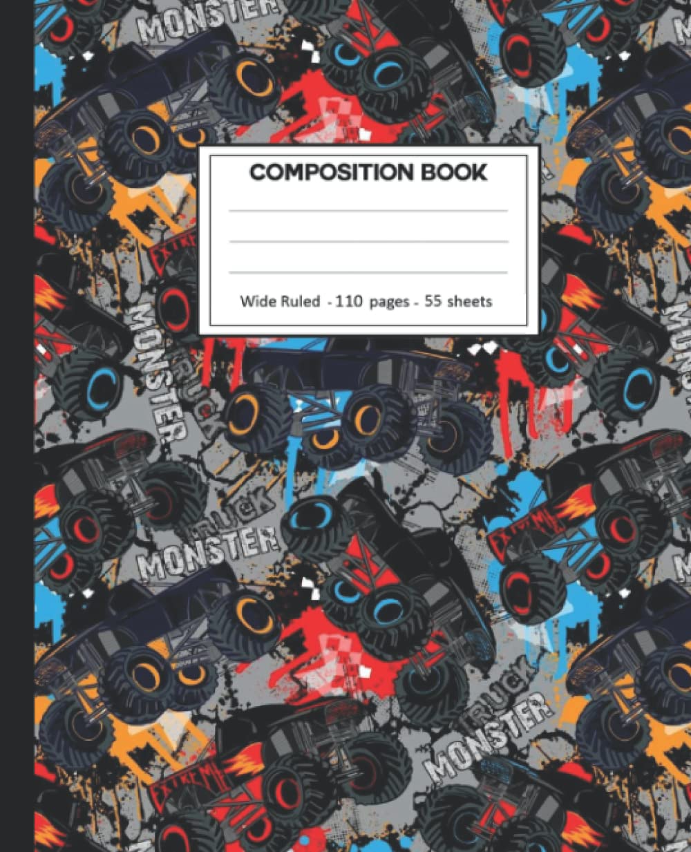 Composition Notebook: Monster Truck Wide Ruled Lined. baixar livro de graça