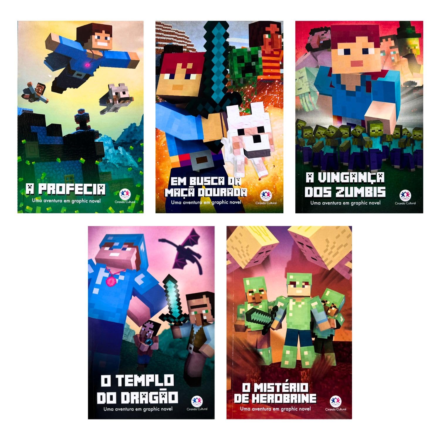 capítulo por capítulo baixar Coleção Quadrinhos Minecraft em Graphic Novel - 5 Livros - Ed. Ciranda Cultural