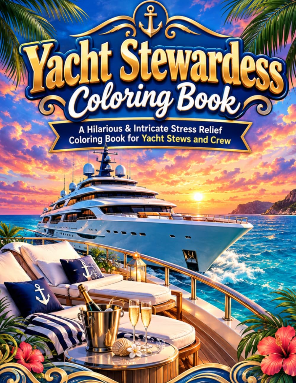 capítulo por capítulo baixar Yacht Stewardess Coloring Book: A Hilarious & Intricate Stress Relief Coloring Book for Yacht Stews and Crew | 60 Detailed Coastal Line Art Pages with Funny Yacht Life Quotes