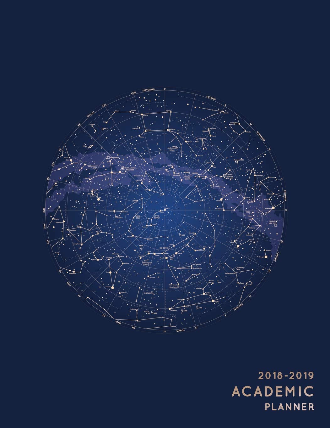2018-2019 Academic Planner: Beautiful Constellation Stars - Aug 2018 - July 2019 Weekly View -To Do Lists, Goal-Setting, Class Schedules + More - Galaxy Design