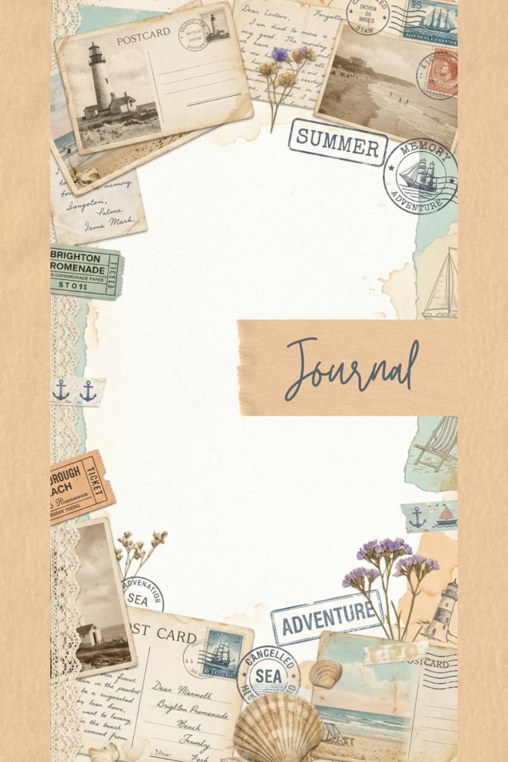 Vintage Ocean Voyage Junk Journal Pages - 6x9 Aesthetic Stationery Paper - 100 Decorative Writing Sheets with Antique Coastal Postcards, Lighthouse... and Shabby Chic Nautical Ephemera Textures baixar livro de graça