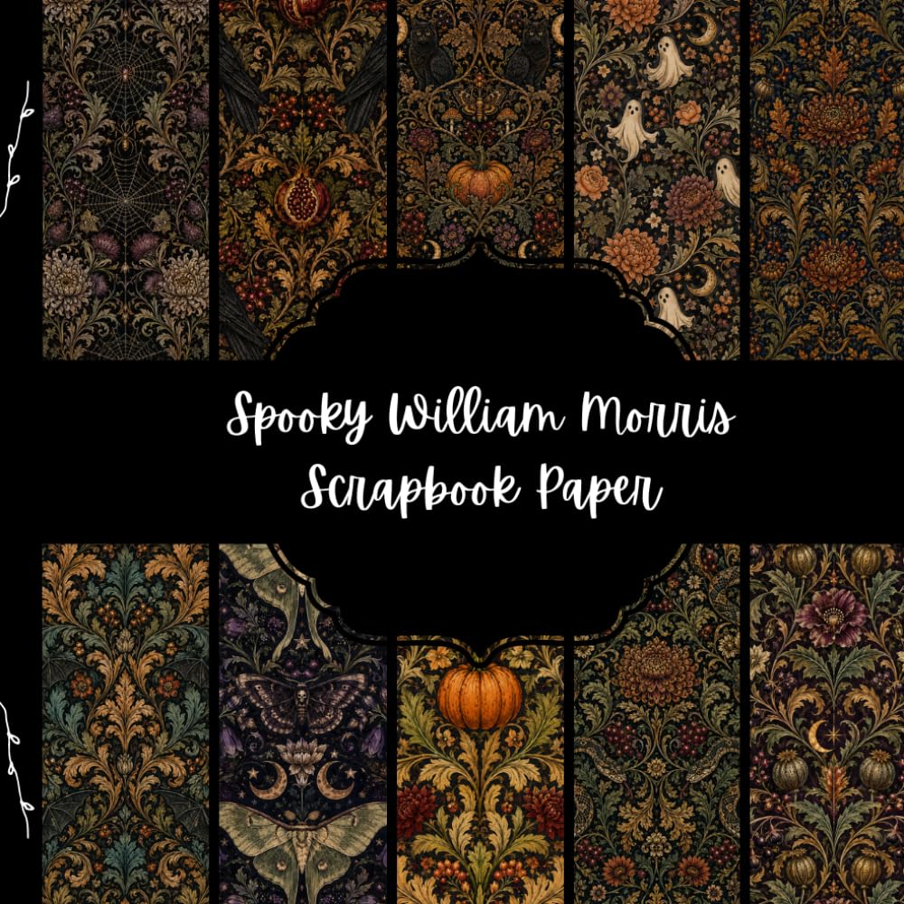 capítulo por capítulo baixar Spooky William Morris Scrapbook Paper, Creepy Junk Journal Paper, Horror Decorative Paper, DIY Projects, Origami, Collage Sheets, Decoupage, 10 Designs, Double Sided