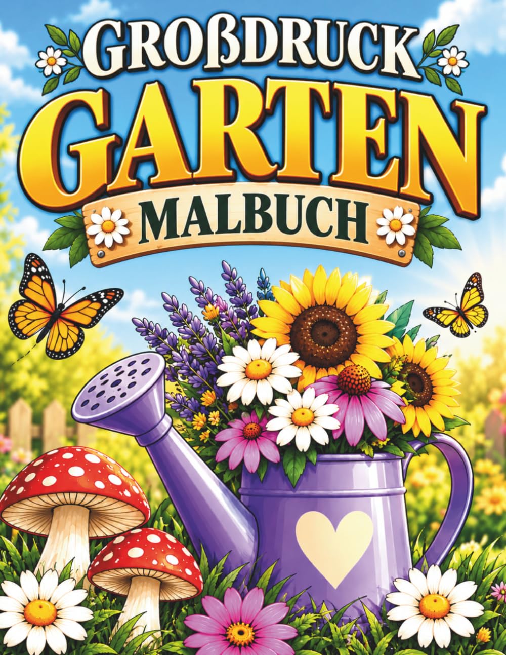 capítulo por capítulo baixar Großdruck Garten Malbuch: 50+ einfache Ausmalbilder mit Blumen, Pflanzen und Natur für Erwachsene und Senioren (German Edition)