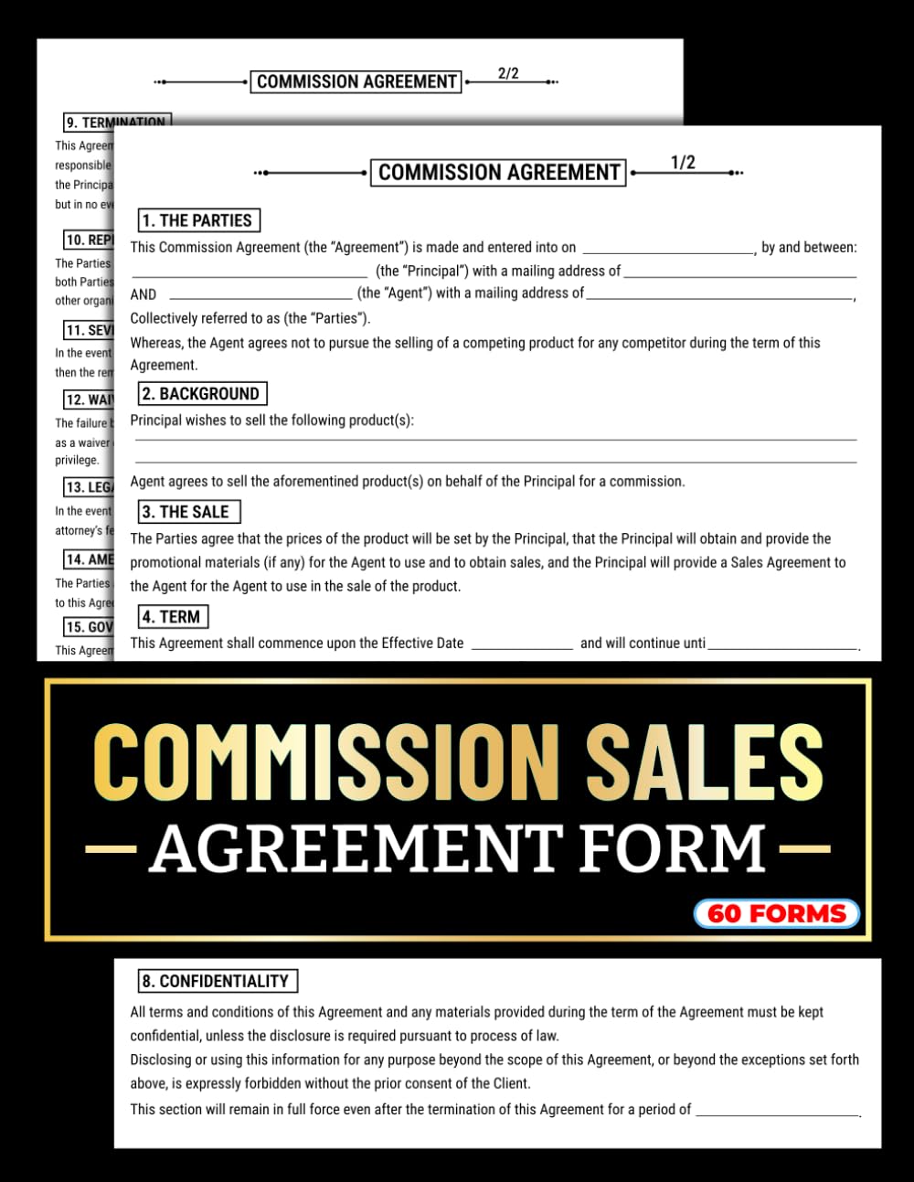 Commission Sales Agreement Form: Contractor Commission Contract Log for Principals & Sales Agents | 60 Forms, 120 Two-Sided Pages baixar livro de graça