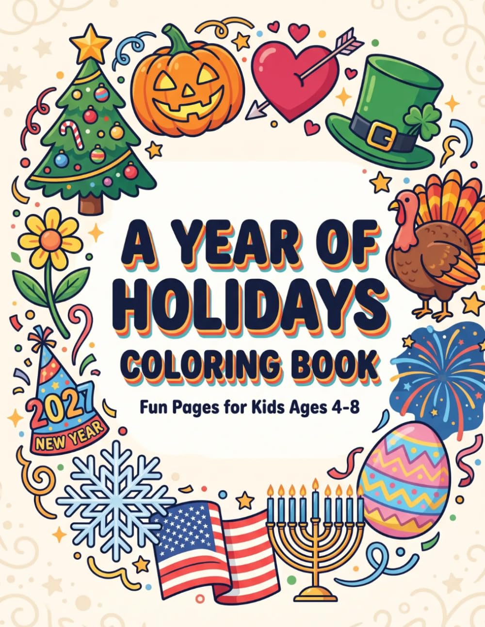capítulo por capítulo baixar A Year of Holidays Coloring Book: Fun pages for kids 4-8