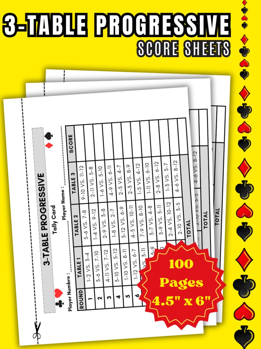 capítulo por capítulo baixar Three Table Progressive Bridge Tally Cards | 100 Pages of 4.5”x6” Score Sheets: For Keep Your Progressive Bridge and Euchre Games Organized