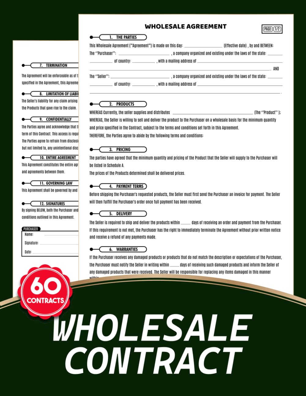 ler totalmente Wholesale Contract: Business Agreement Forms for Suppliers, Distributors, and Small Businesses | 60 Forms, 120 Two-Sided Pages