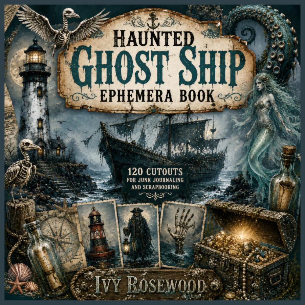 ler totalmente Haunted Ghost Ship Ephemera Book: 120 Cutouts for Junk Journaling and Scrapbooking