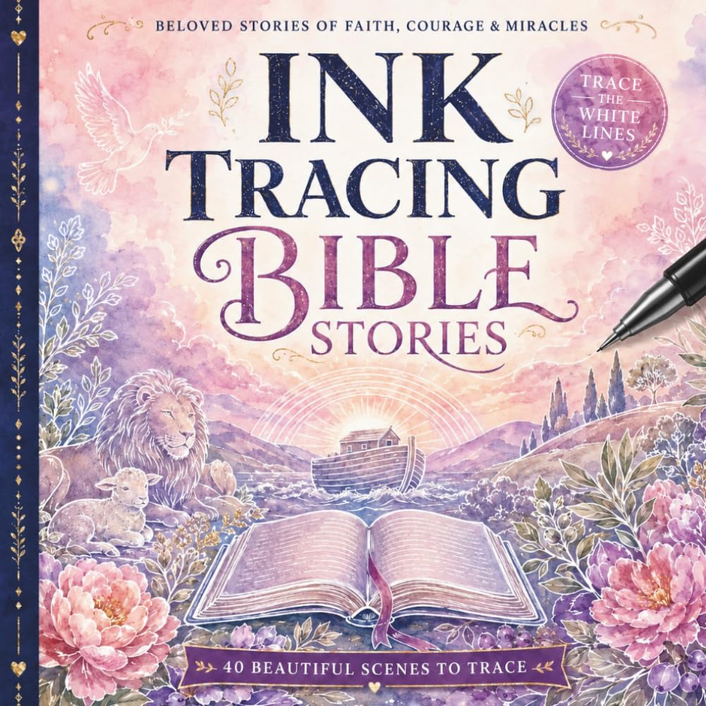 Ink Tracing Bible Stories: A Christian Ink Tracing Reverse Coloring Activity Book for Kids, Teens, and Adults Featuring 40 Beloved Scripture Scenes of Faith, Miracles, Angels, and Jesus baixar o livro de graça
