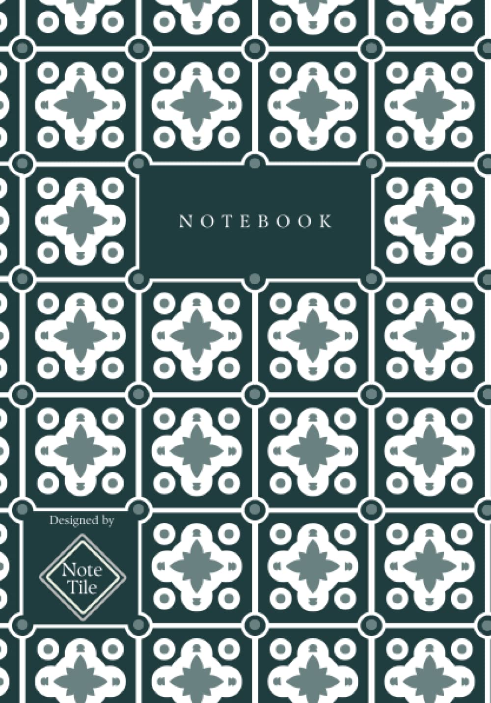 ler totalmente Notebook: NoteTile A5 Lined Notebook 90gsm - Oriental Moroccan Tile Inspired - Jotter Note Pad - Gray/grey