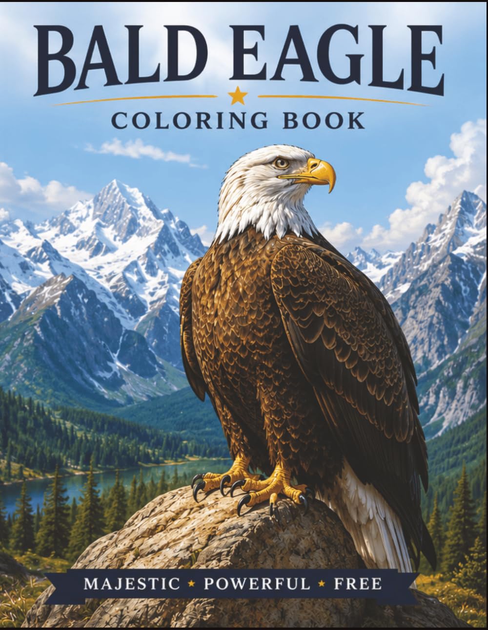 ler totalmente Bald Eagle Colouring book: Majestic Bald Eagles in Stunning Wilderness Landscapes | 50 Realistic Nature Scenes for Relaxation and Creativity
