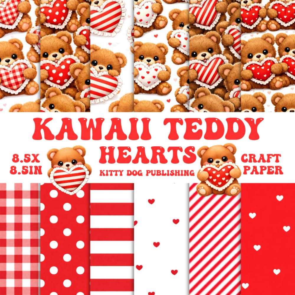 Kawaii Teddy Hearts: Double-Sided Scrapbook Paper with Bonus Cut-Outs baixar o livro de graça