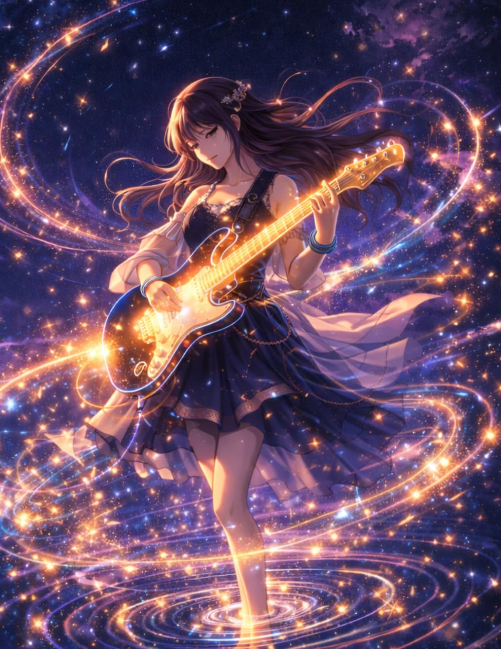 Sheet Music Book – Fantasy Guitarist Under a Starry Sky: Blank Manuscript Paper with 12 Staves Per Page for Composition, Songwriting, Lessons,... and Creative Ideas | 100 Pages | 8.5 x 11 baixar o livro de graça