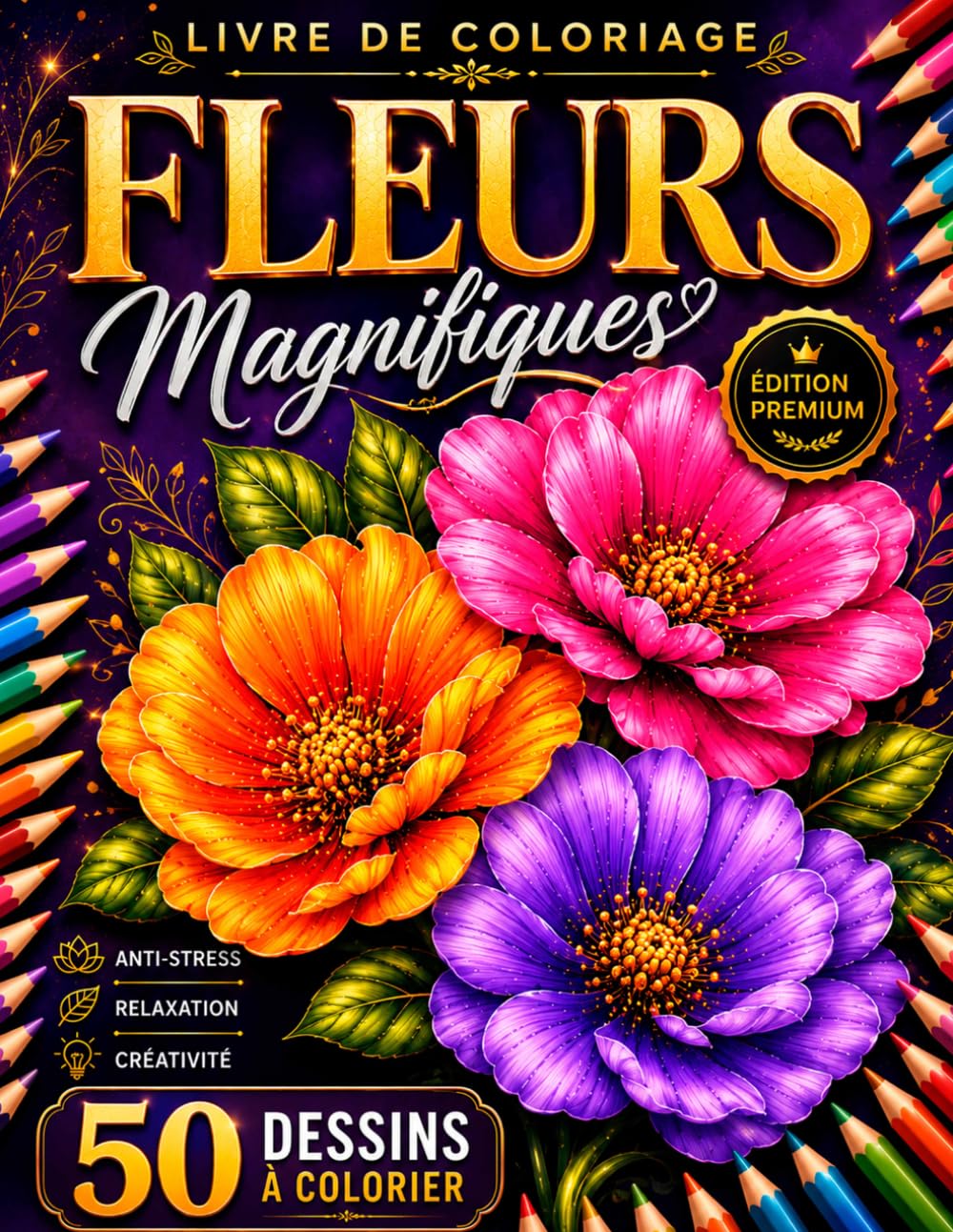 Fleurs Fantastiques Coloring Book: 50 Motifs Floraux Magiques, Grands et Audacieux Inspirés par la Nature, la Beauté et l’Imagination pour une Évasion Créative (Portuguese Edition) baixar livro de graça
