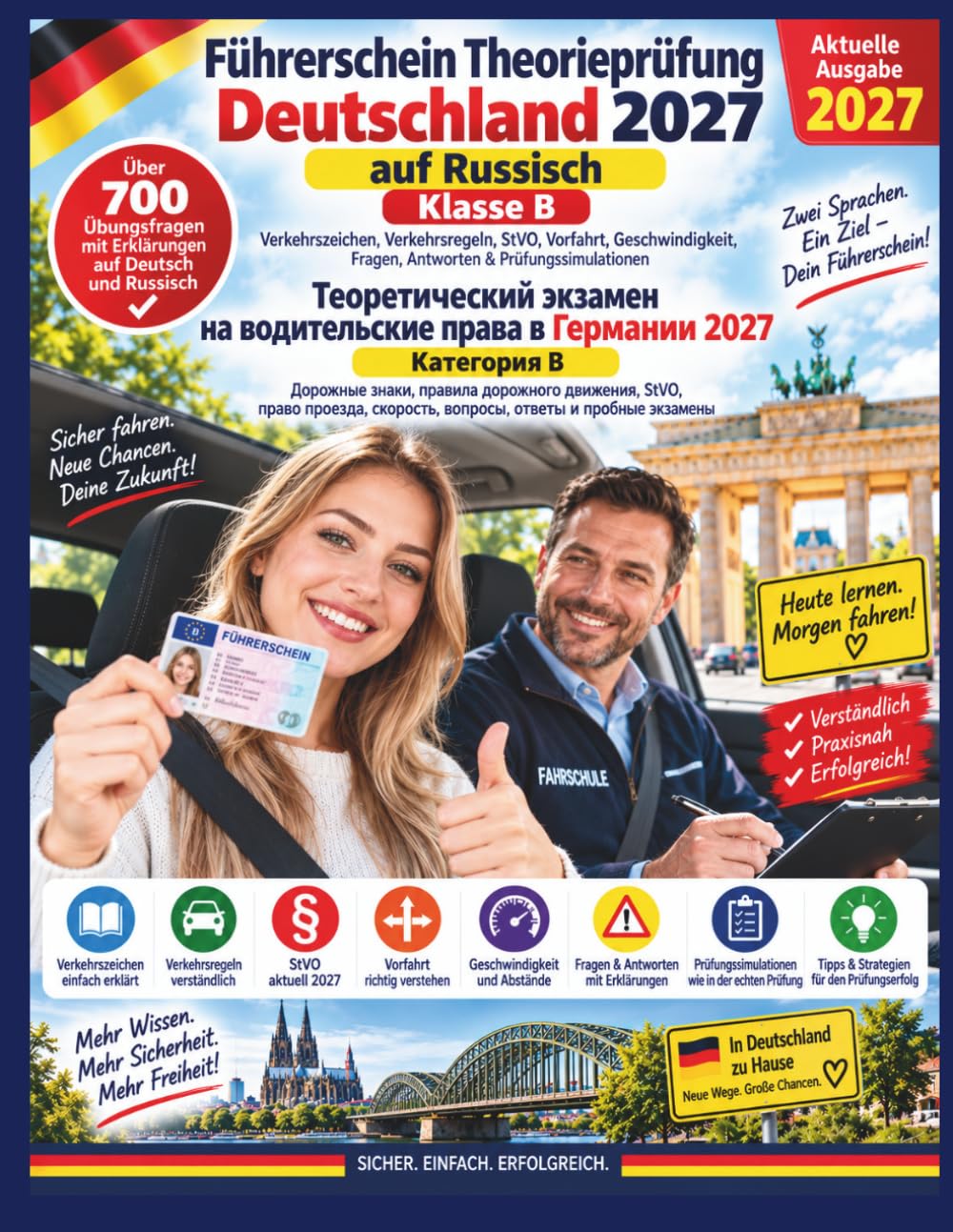 ler totalmente Führerschein Theorieprüfung Deutschland 2027 auf Russisch - Теоретический экзамен на водительские права в Германии 2027: Klasse B – Verkehrszeichen,... & Prüfungssimulationen (German Edition)